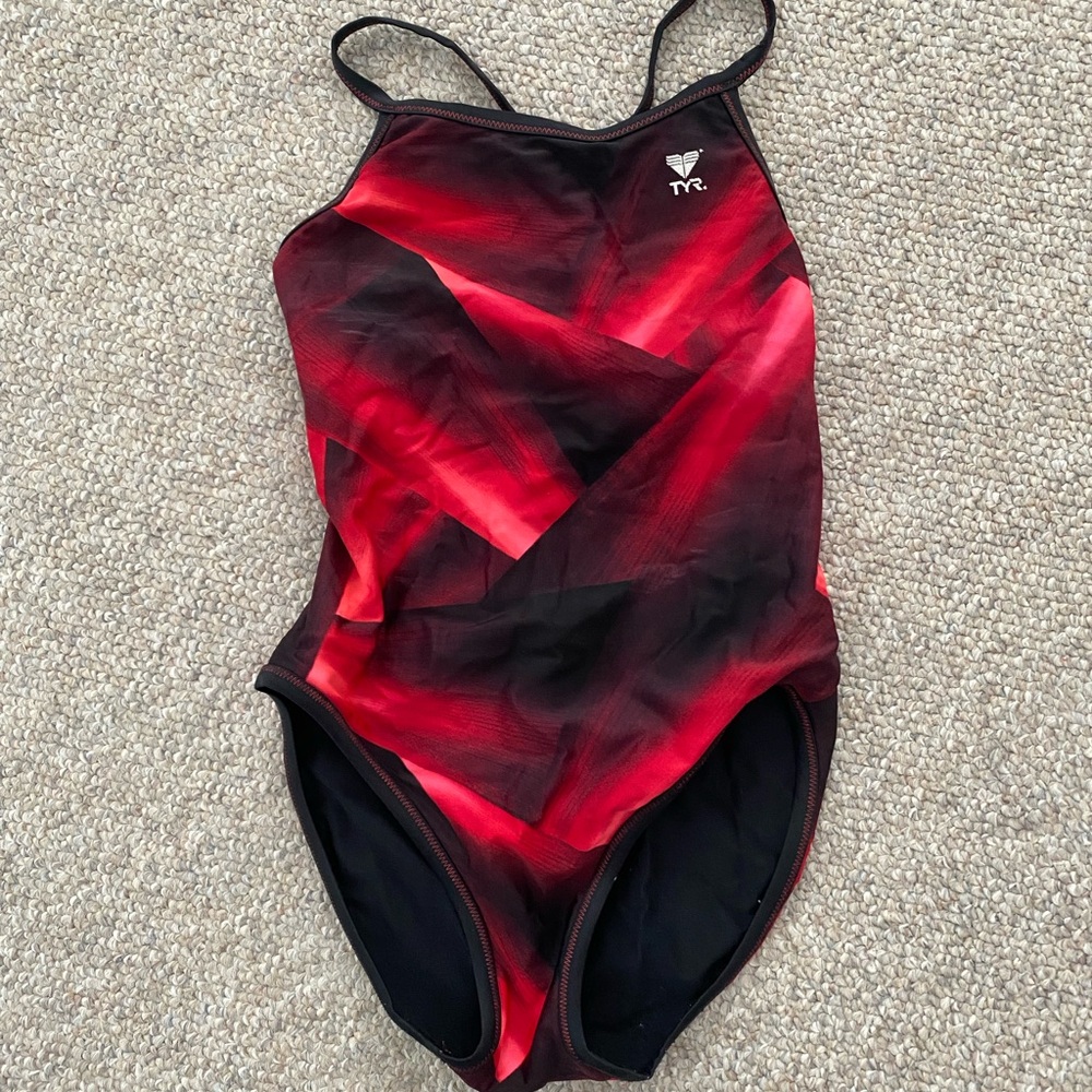 TYR Women’s Red & Black One-Piece Swim Suit